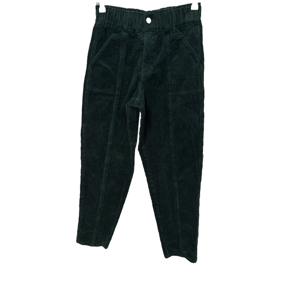 Forever 21 Women's M Green Corduroy Relaxed High Waist Pants Festival Y2K Urban - Picture 1 of 8